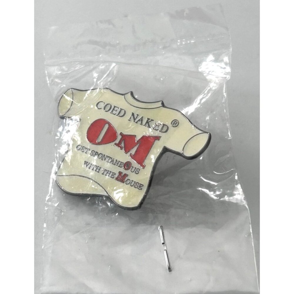 Vintage Odyssey of the Mind T Shirt Tee Coed Naked OM Lapel Pin